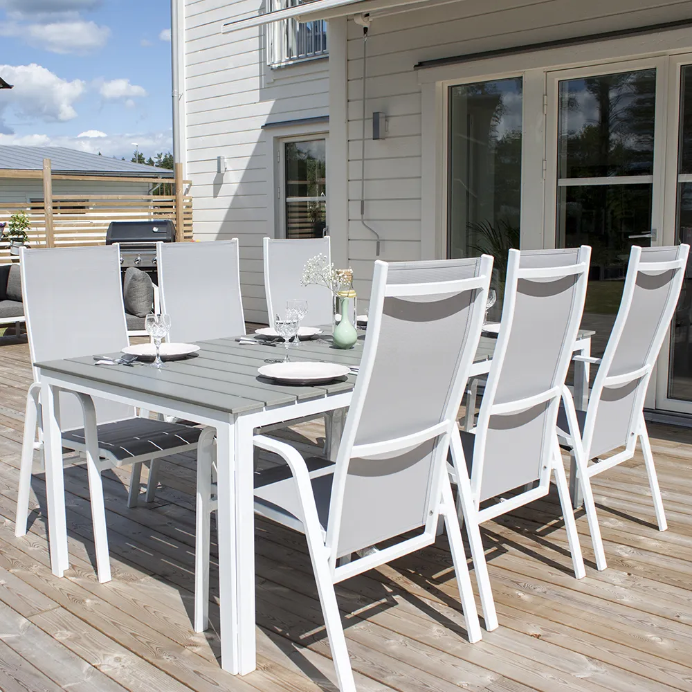 Copacabana Positionsstol Vit/Grå 2-pack