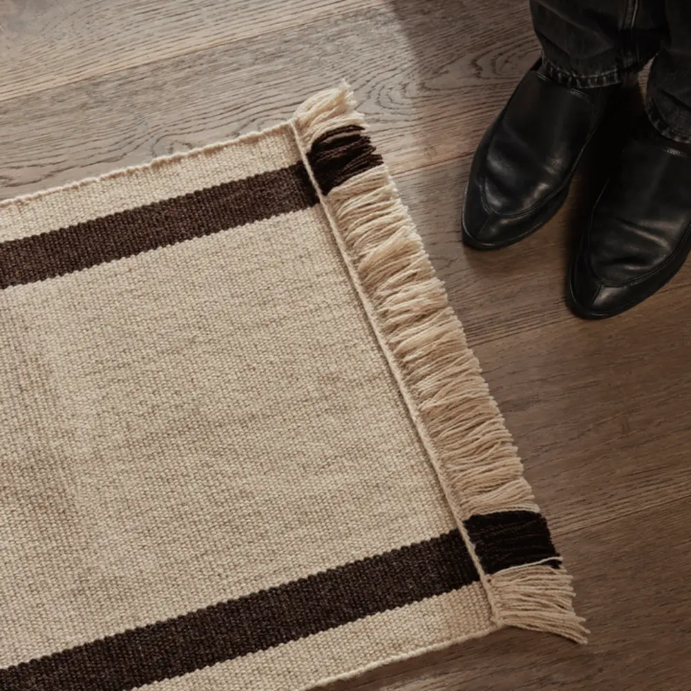 Calm Kelim Matta 80x200 cm - Off-white/Coffee