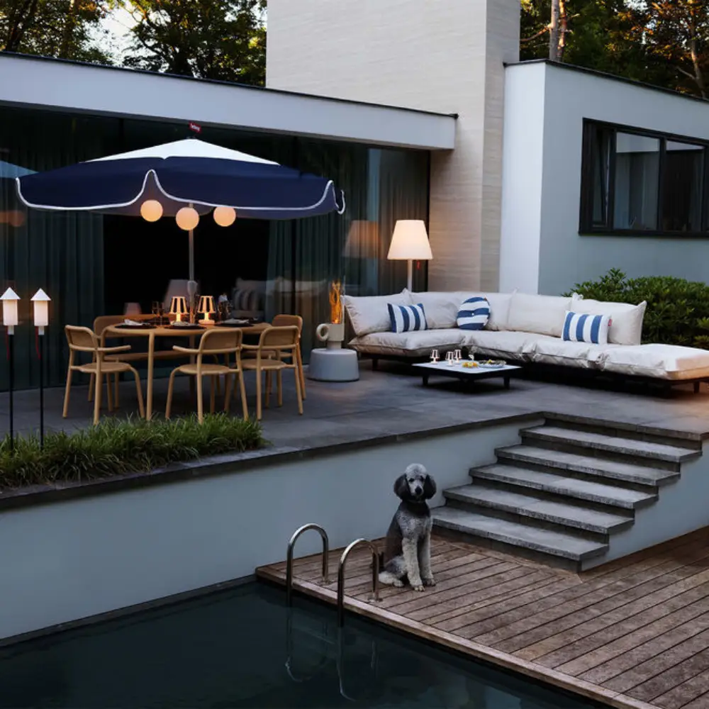 Fatboy circle pillow prydnadskudde stripe cacao