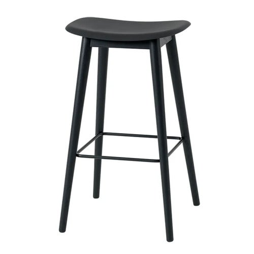 Fiber barpall hög Wood Base - 75 cm - Black/Anthracite Black