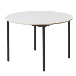Base matbord110 cm - White Laminate Plywood Black