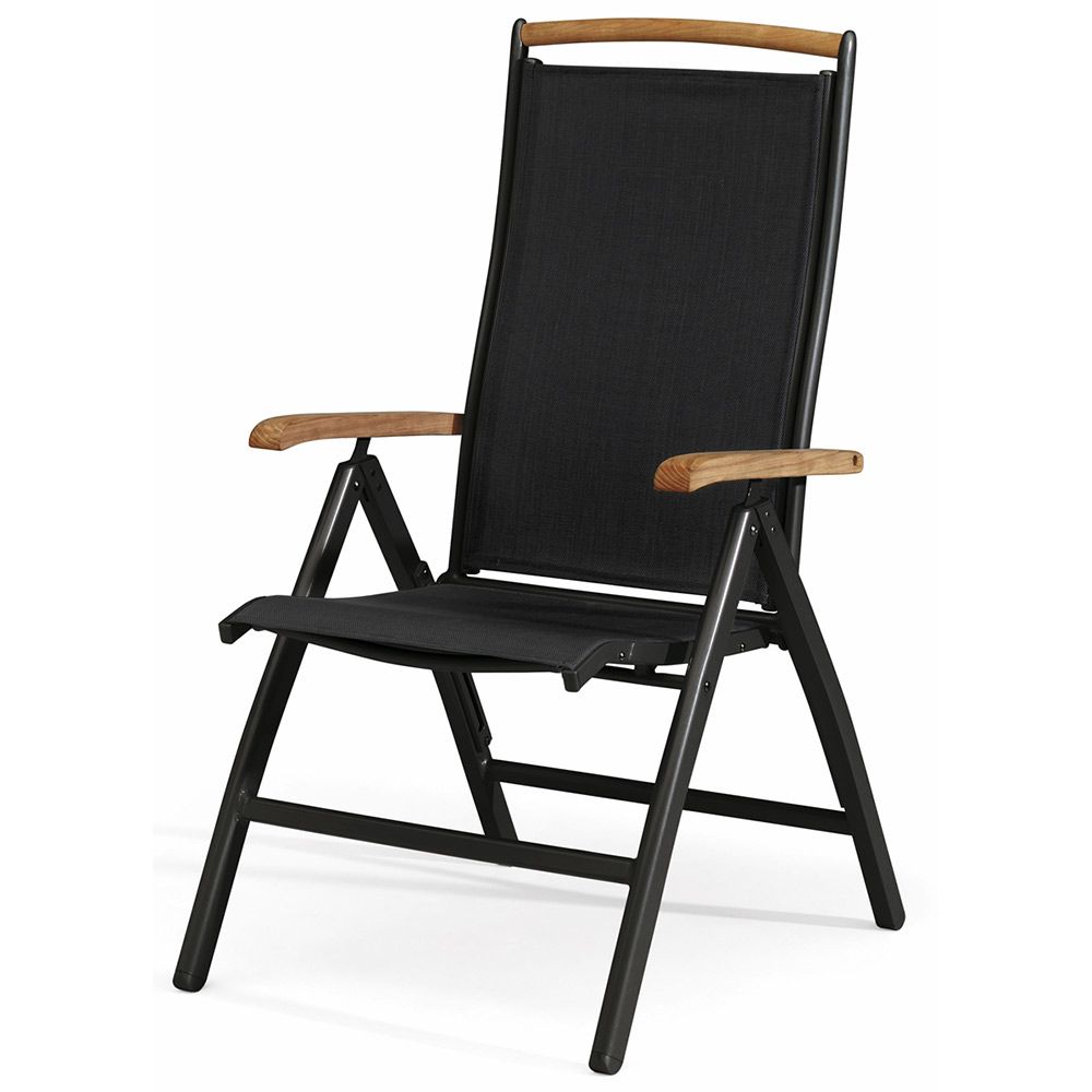 Nydala Positionsfåtölj Svart/Svart Teak 
