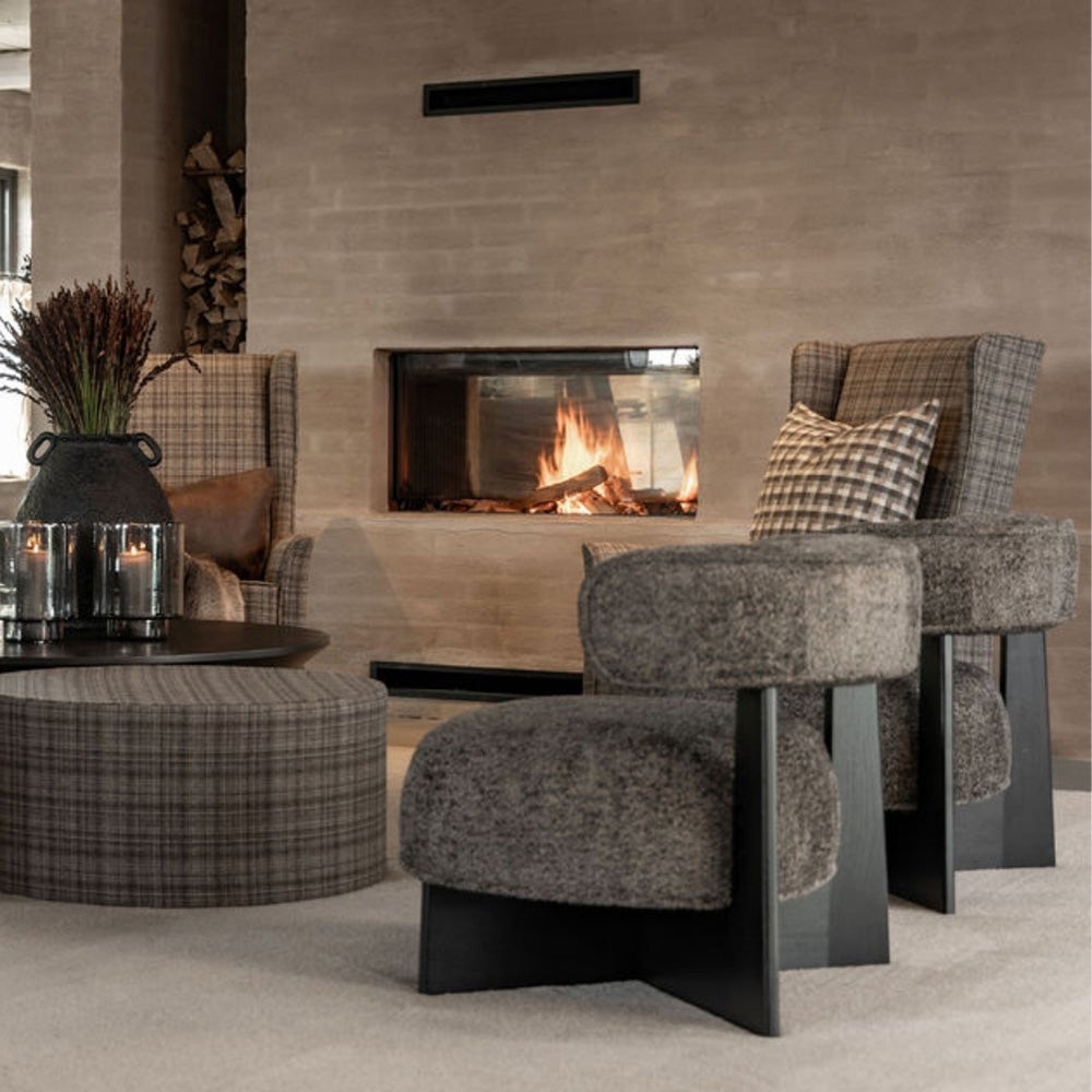 Porto tygfåtölj Vega wood