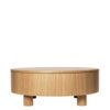Olles soffbord med förvaring - Ø80 - Natural Oak Veneer