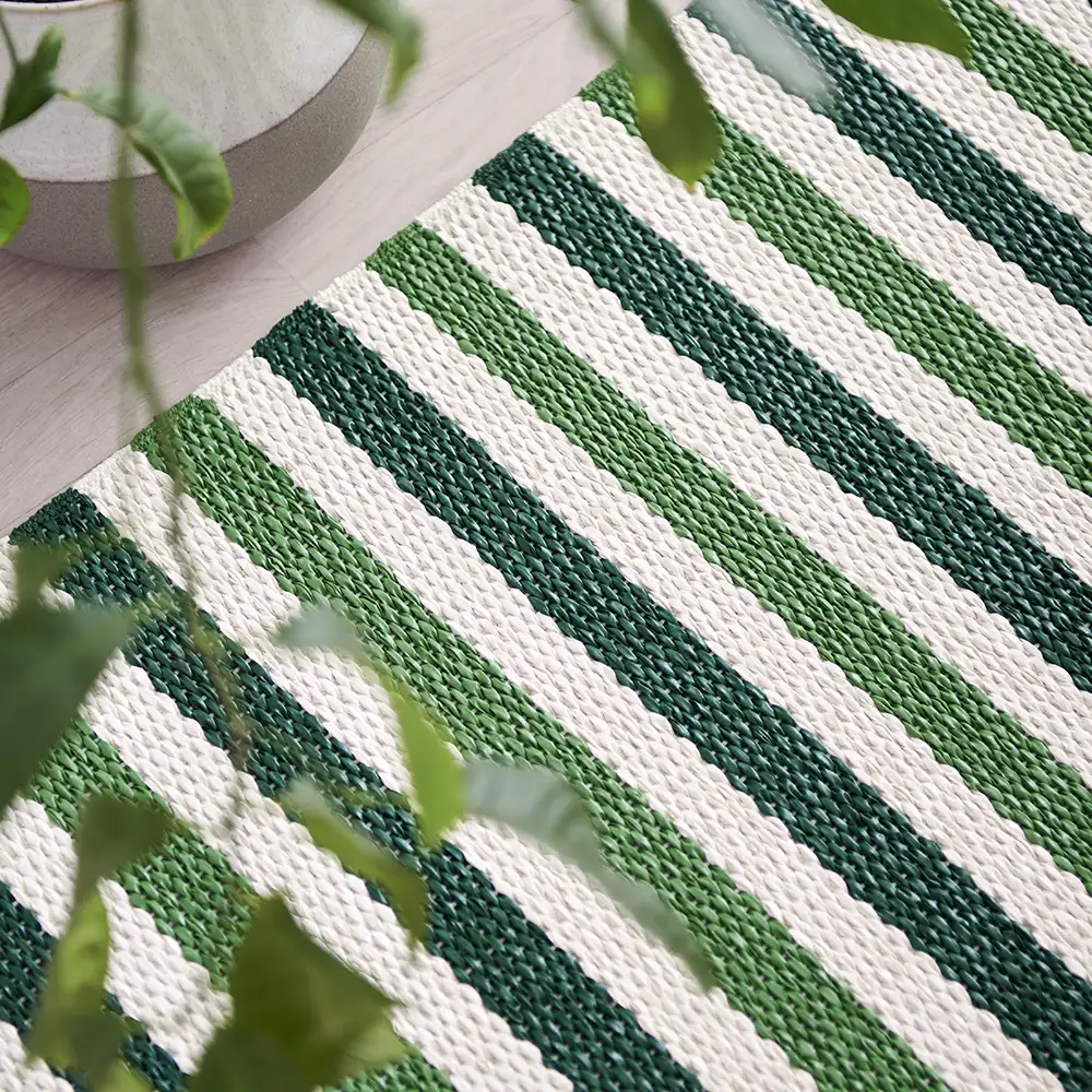 Teo matta 140x200 cm Dark Green/Grass Green/Vanilla 