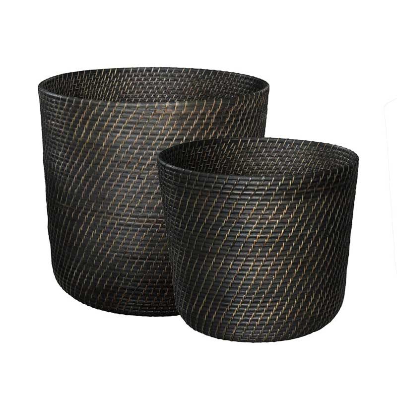 Amazon Rund Korg 2-Pack Brun