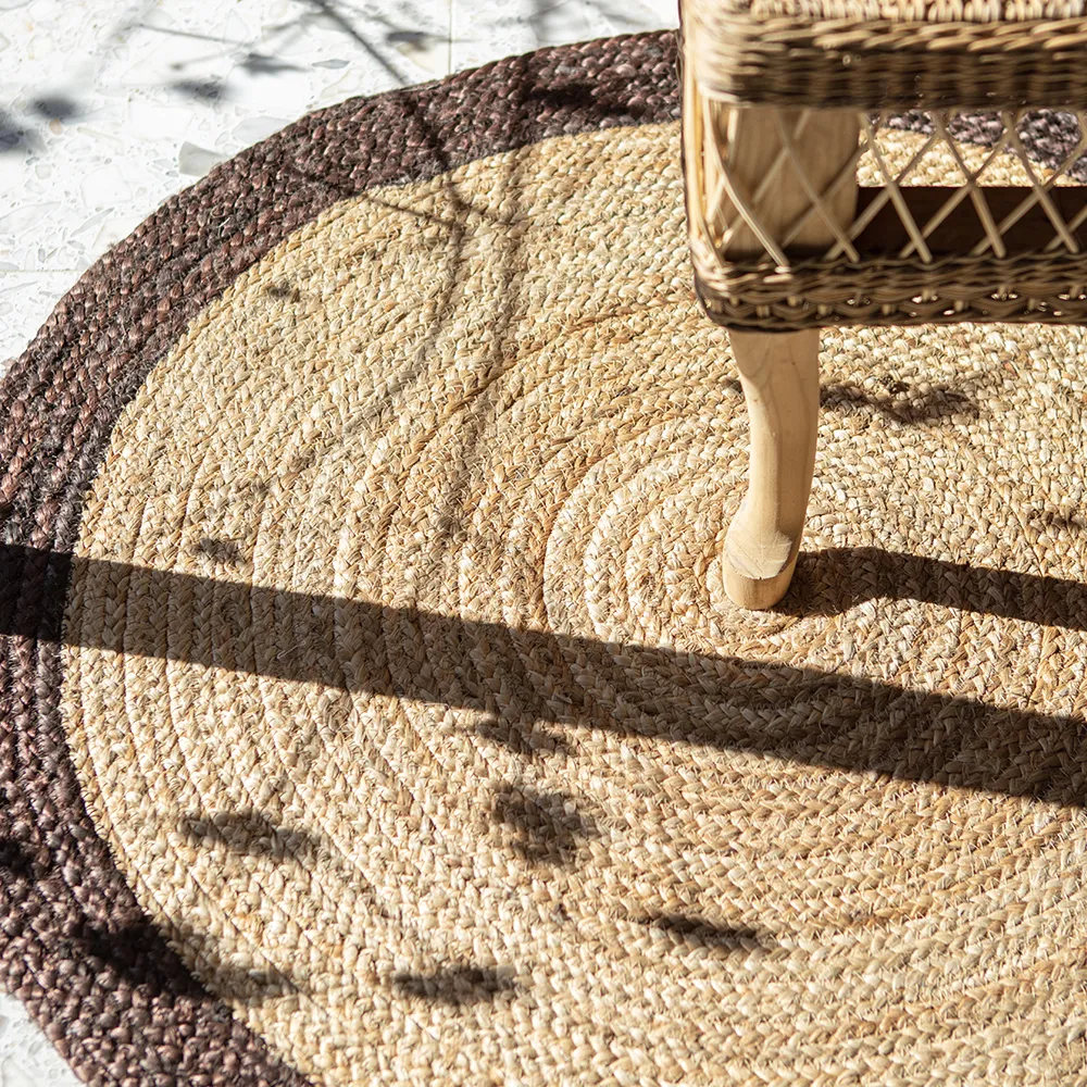 JUNI matta natur/brun Ø90 cm