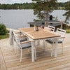 Panama Matbord 160-240x90 cm Vit/Teak