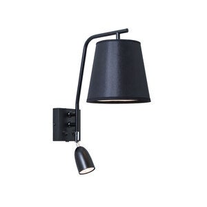 Valiant Vägglampa Fast Installation Mattsvart E27+Gu10  Inkl Ljuskälla Exkl Textilskärm