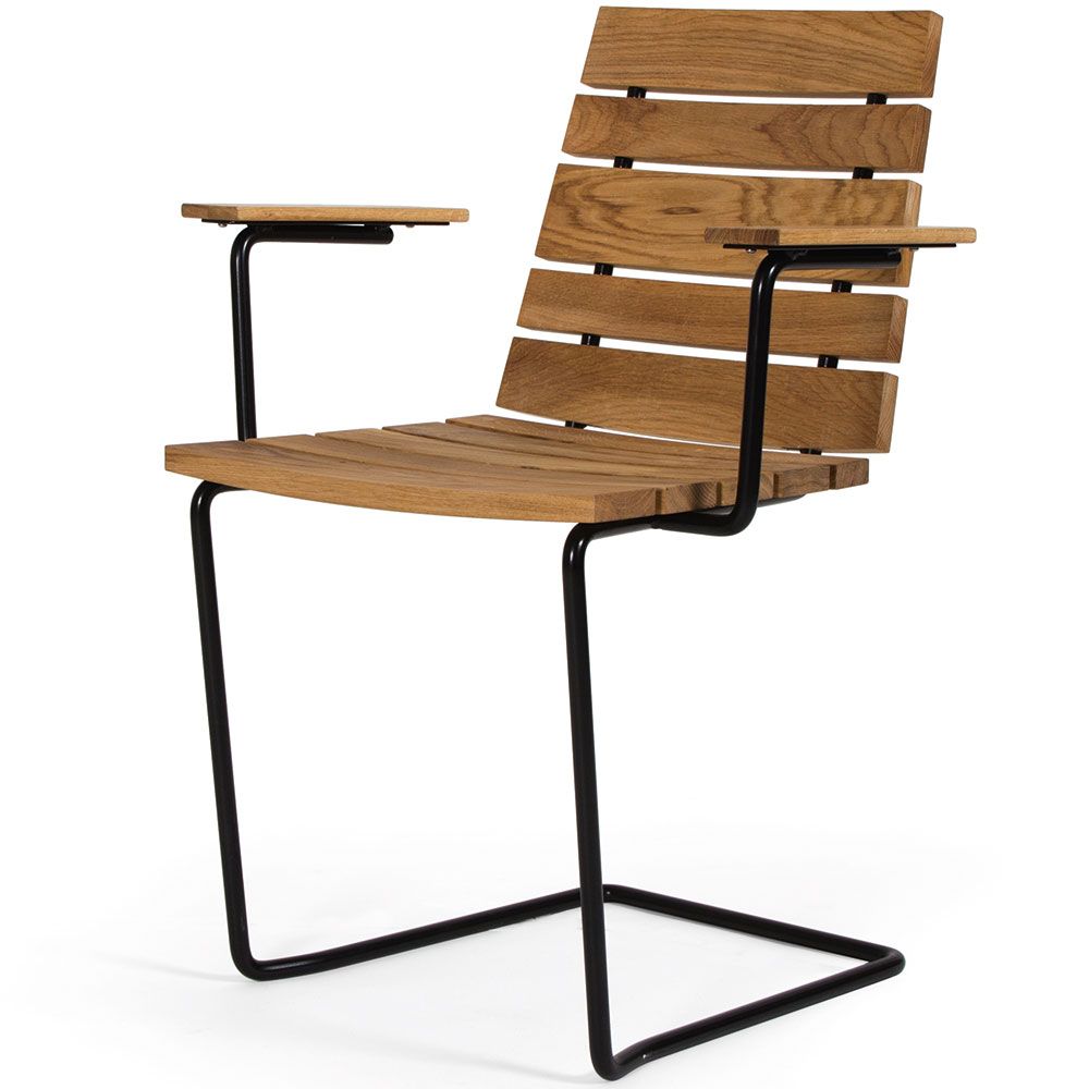 Grinda Karmstol Svart / Teak 