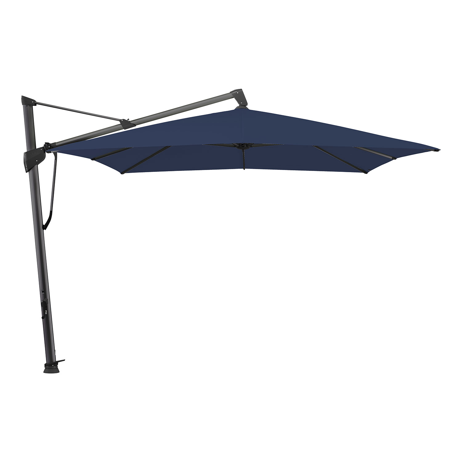 Glatz Sombrano S+ frihängande parasoll 400×300 cm kat.5 antracite alu / 530 atlantic