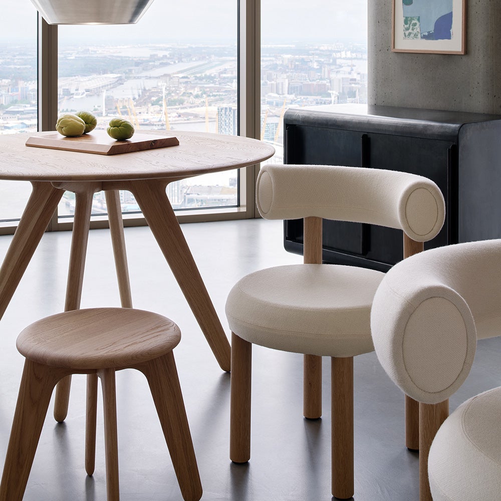  Slab runt bord 120cm natur