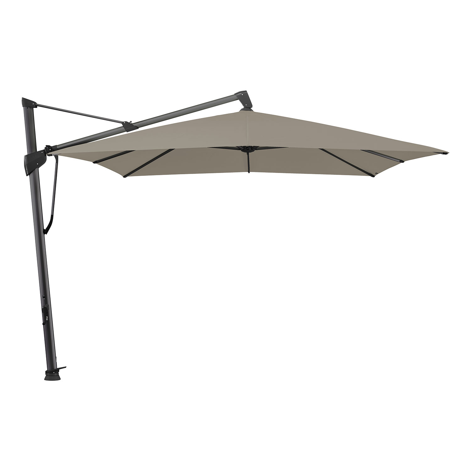 Sombrano S+ frihängande parasoll 400×300 cm kat.5 antracite alu / 611 sandstone