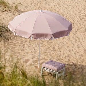 Parasoll 220 cm vitlack med tofsar ljusrosa 33