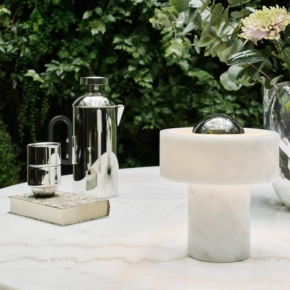 Stone Portabel lampa Silver LED