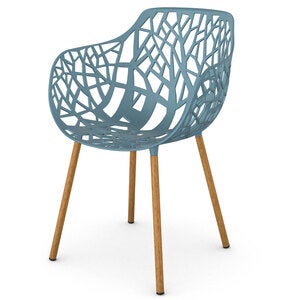 Forest karmstol med Iroko klädda ben Blue Teal 