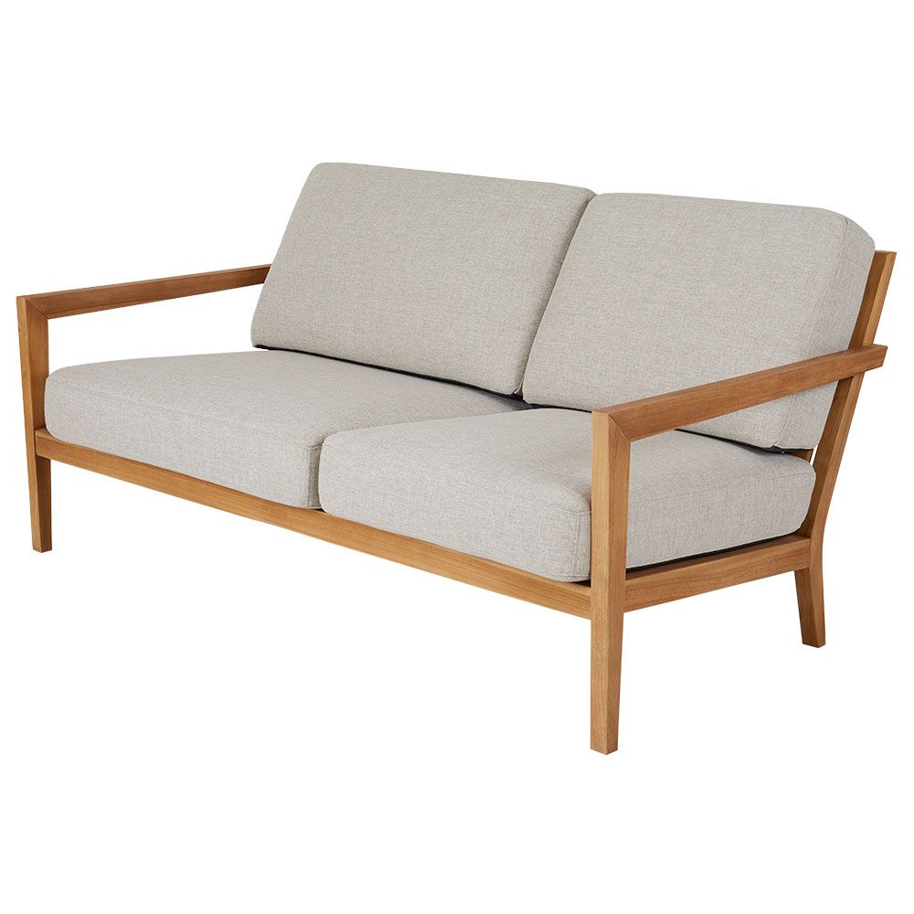 Populär 2,5-sits soffa natur/svart teak 