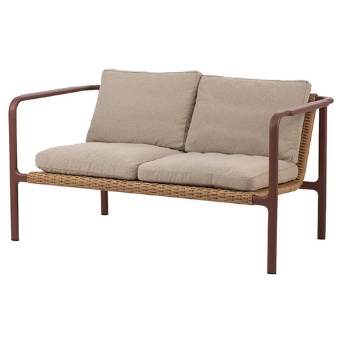 Motty 2-sits soffa     Zin Red / Teddy Beige