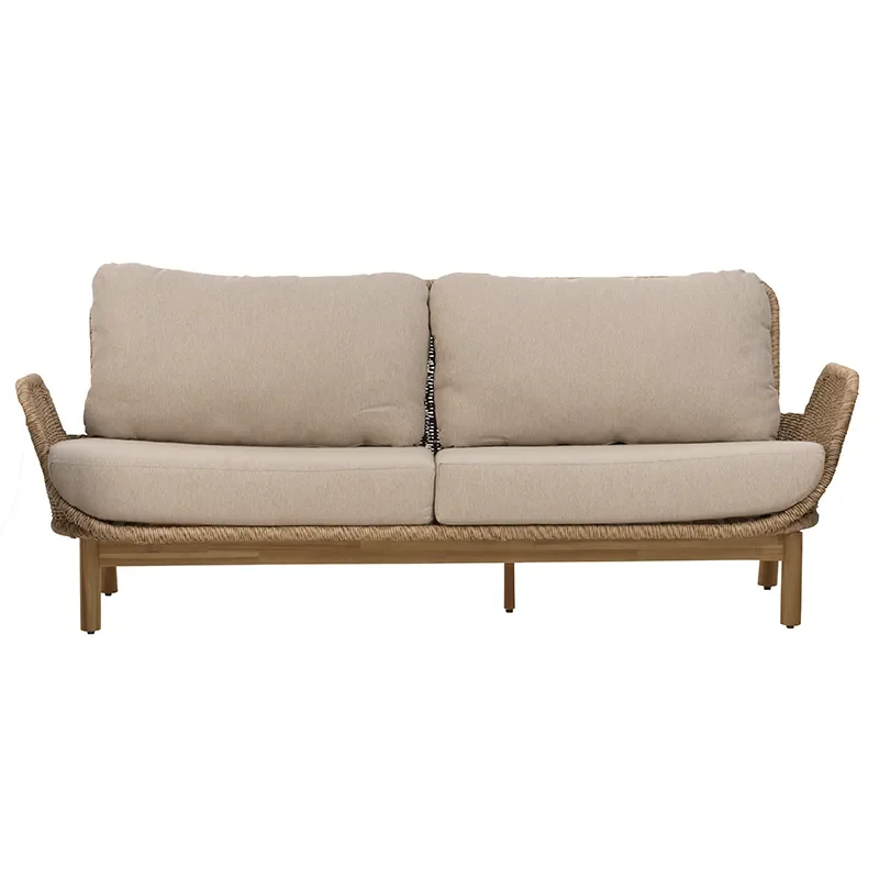 Lily 2,5-sits soffa  Twist straw / Plush wheat / teak