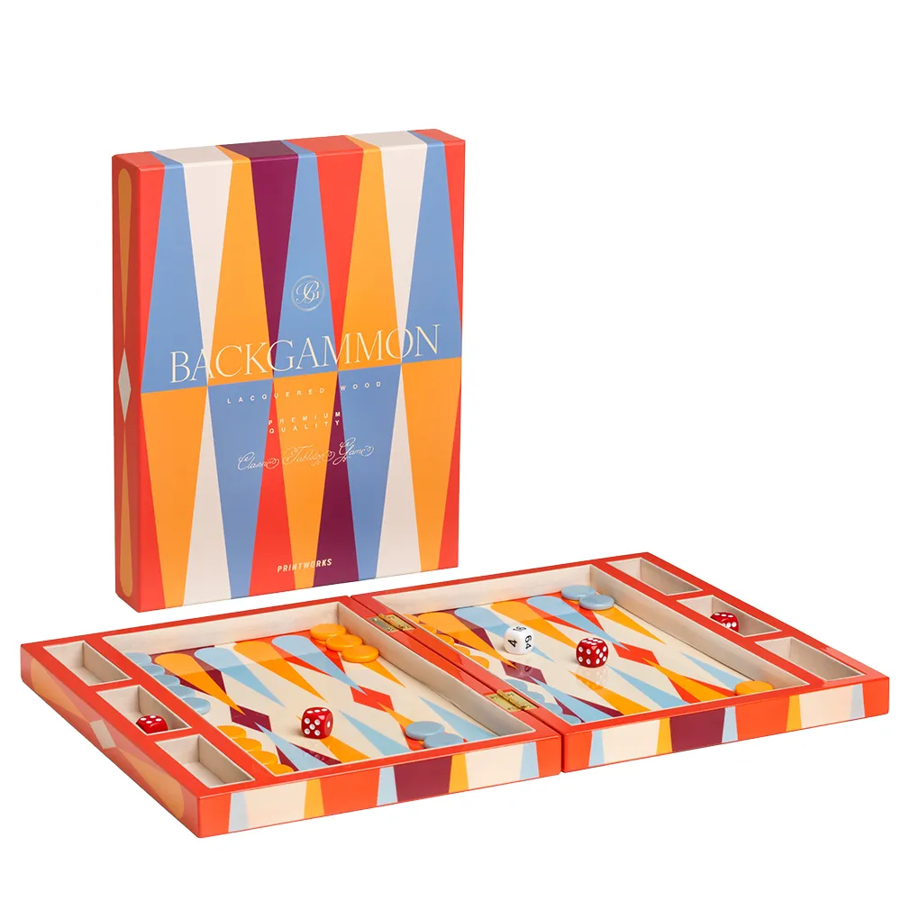 Lackat backgammonspel, Rött