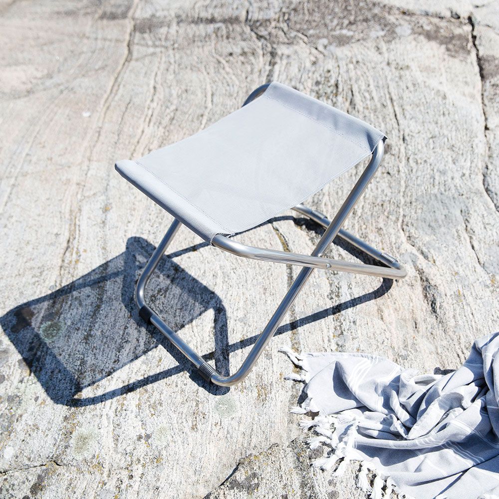 Chico fotpall blå aluminium/textilene 