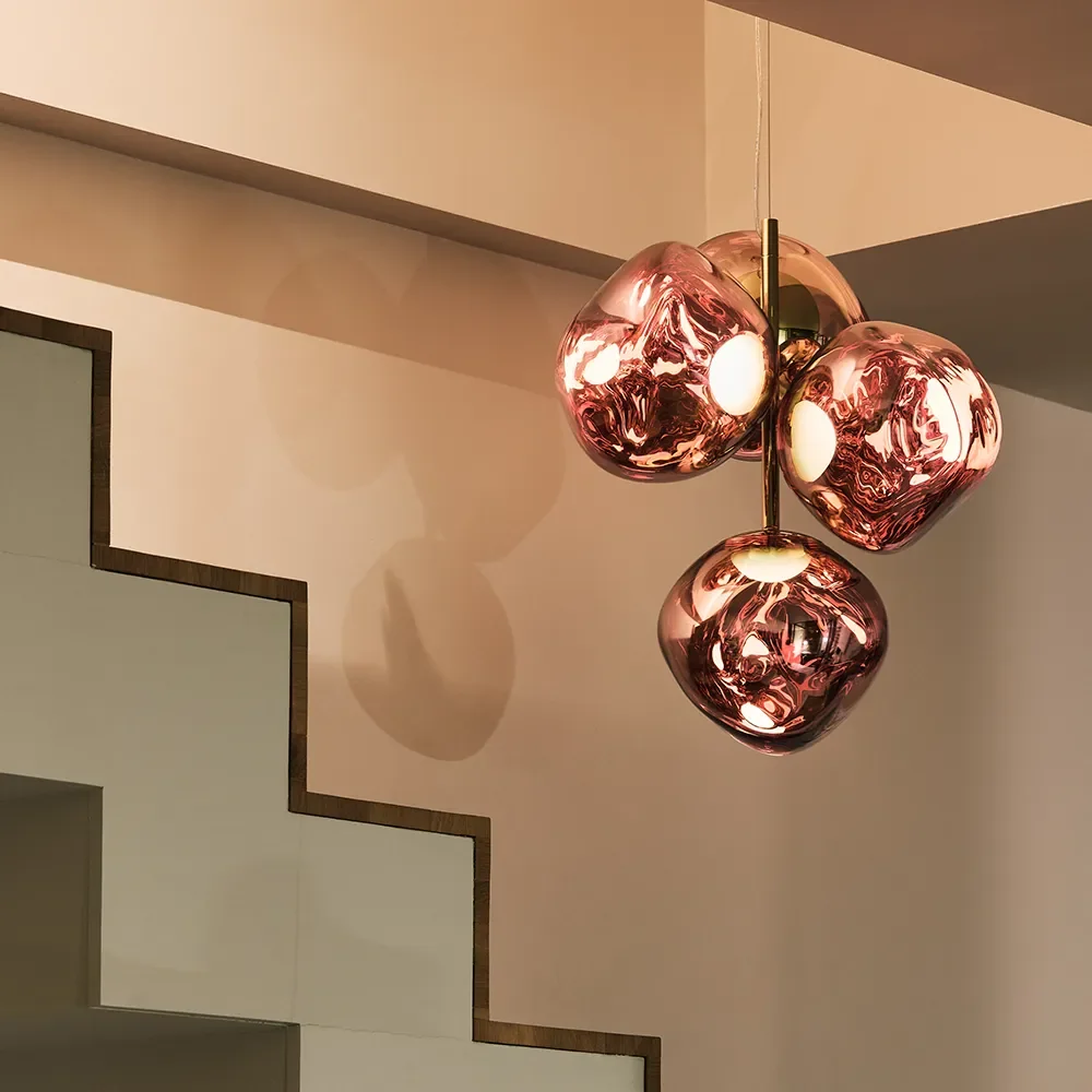 Melt Chandelier Mini Takkrona Copper LED