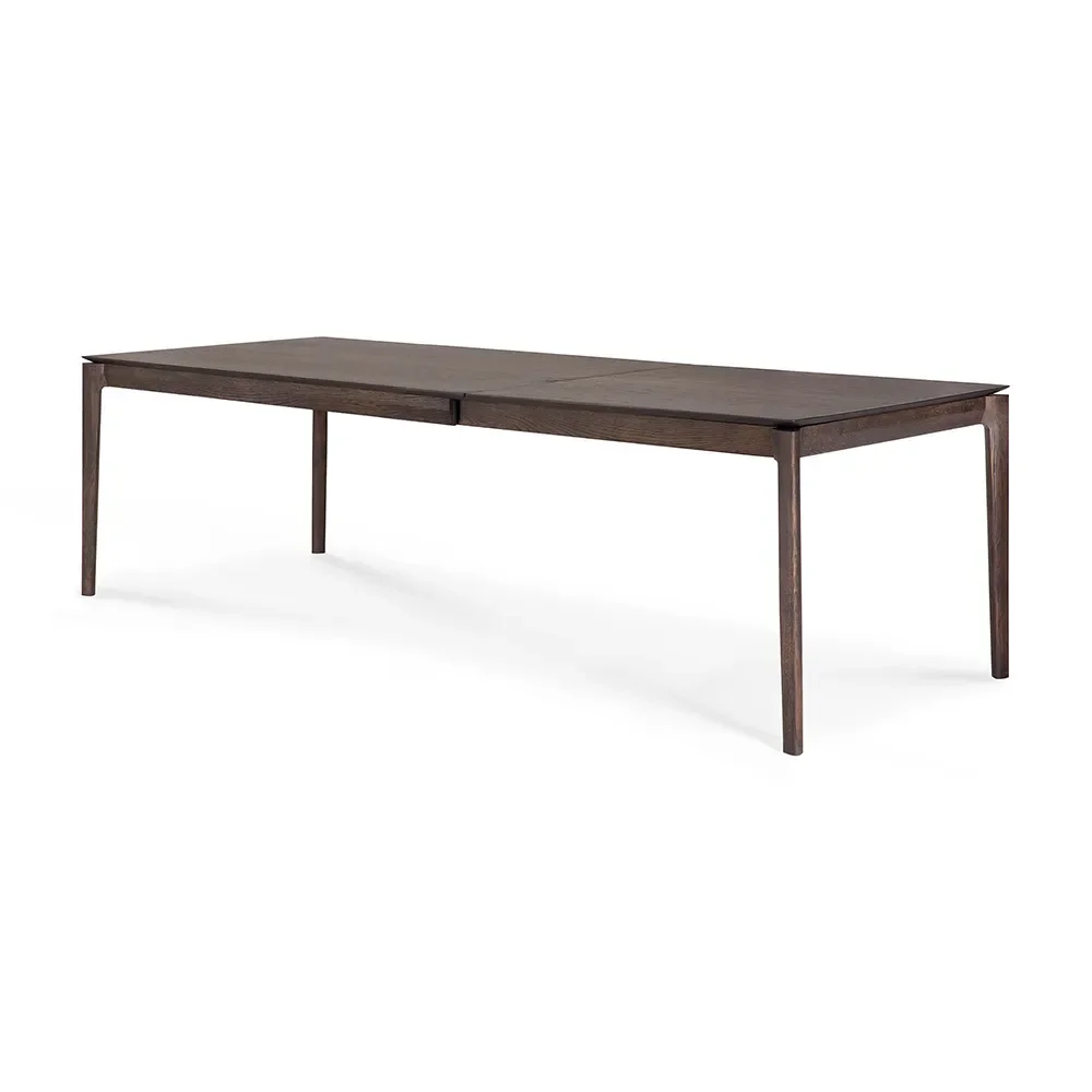 Bok Matbord 100x180-280 cm Brunlackad ek