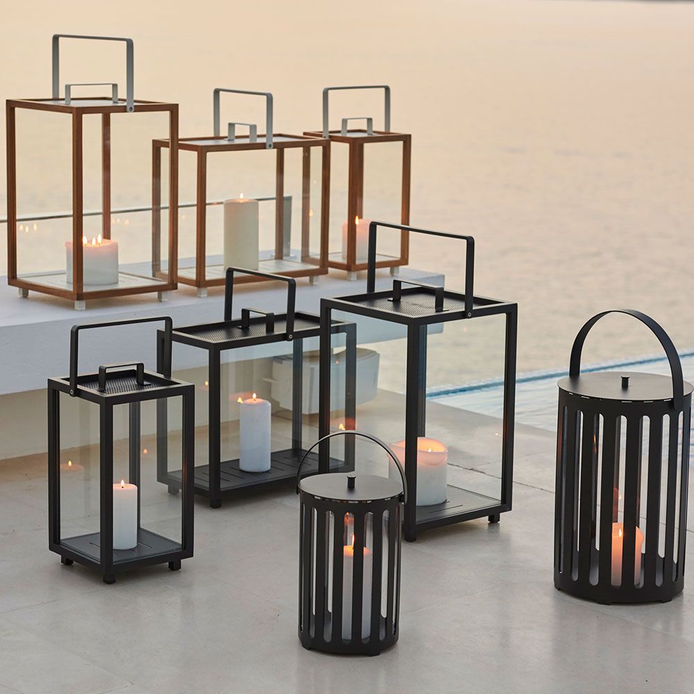 Lighthouse ljuslykta stor Lava Grey