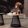 Fan bord svart stenskiva 60 cm vit