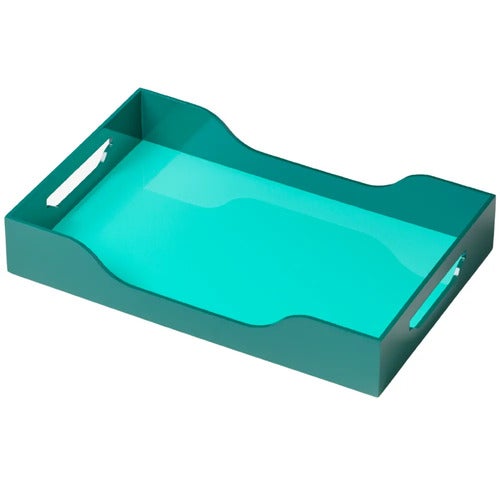 Lackerad bricka Swell Turquoise/Green 34x20 cm