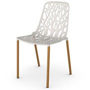 Forest matstol med Iroko klädda ben Iron Grey 