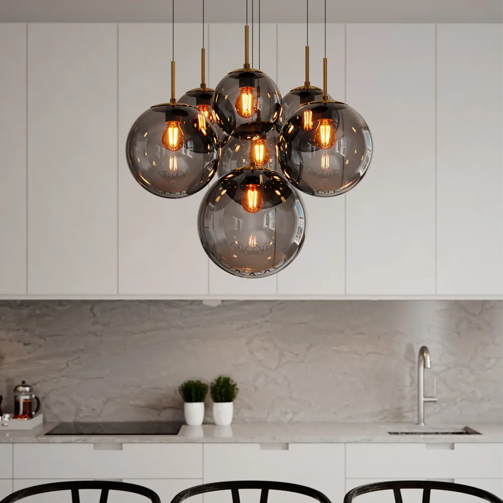 Laura taklampa Ø53cm Svart/Rökgrå