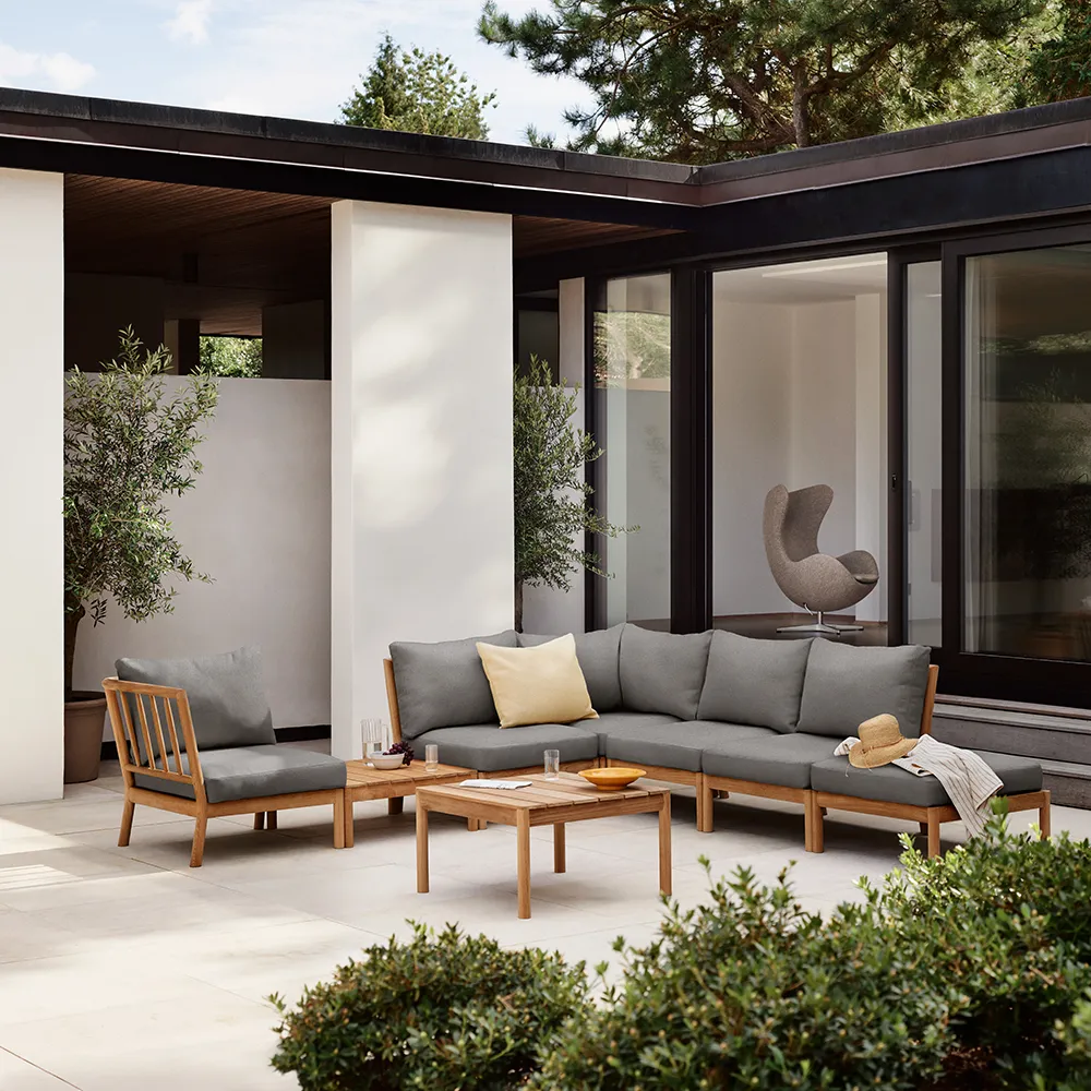 Tradition Fotpall Charcoal/Teak 