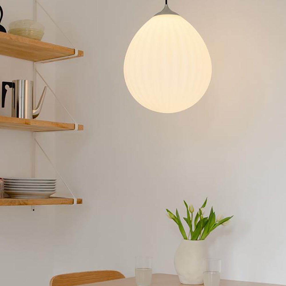 Around the World Lampskärm Ø35 cm White/Brushed steel