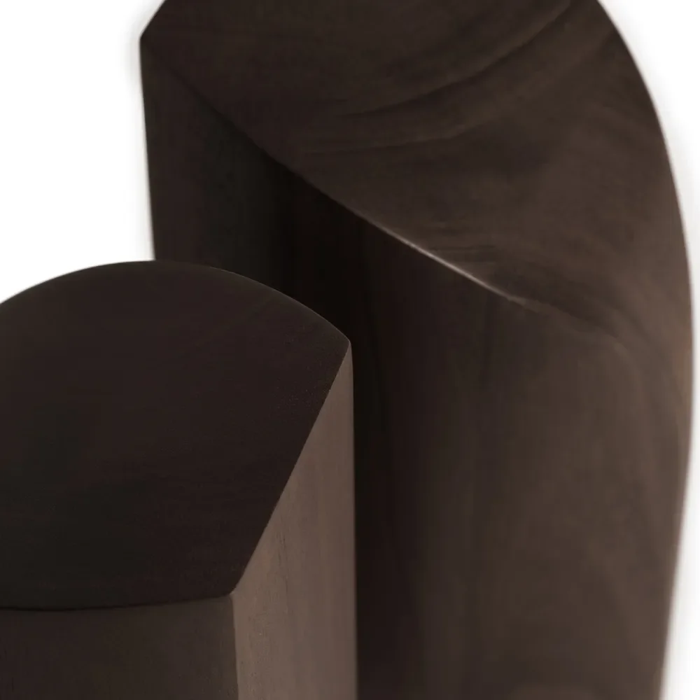 PI bokstöd lackad mörkbrun mahogny-set om 2