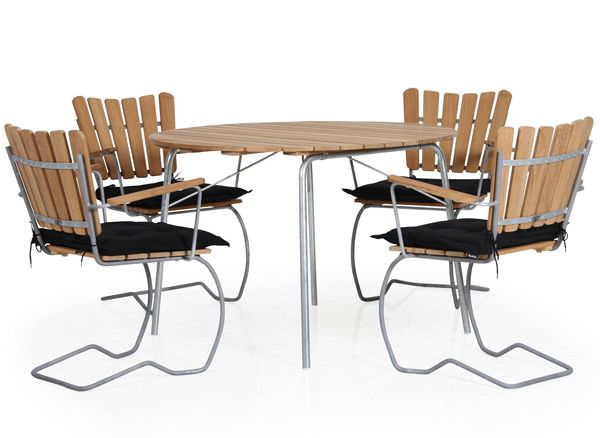 56:an matbord 110  cm galvad/ teak 