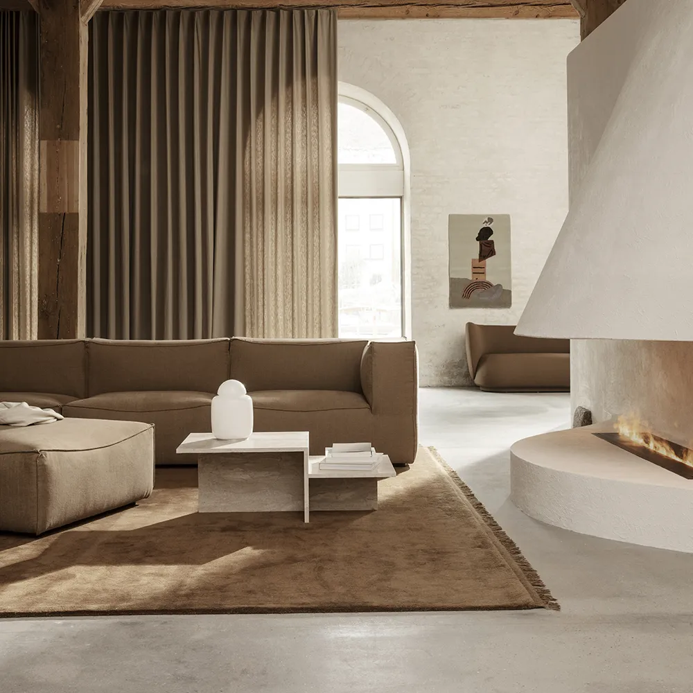 Catena Sofa Armrest Left L400 - Wool Boucle - Sugar Kelp