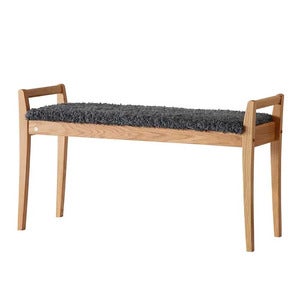 Meja Bänk Oljad Ek/Fårskinnslook Mörkgrå