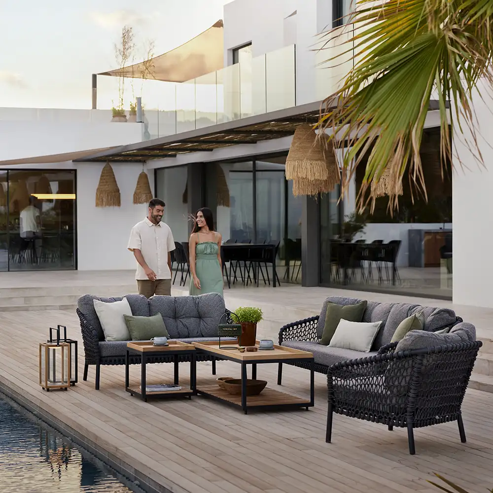 Ocean 2-sits soffa Dark grey Soft Rope