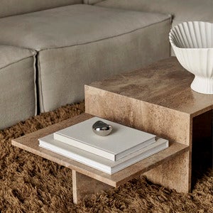 Distinct Coffee Table - Dark Brown Travertine