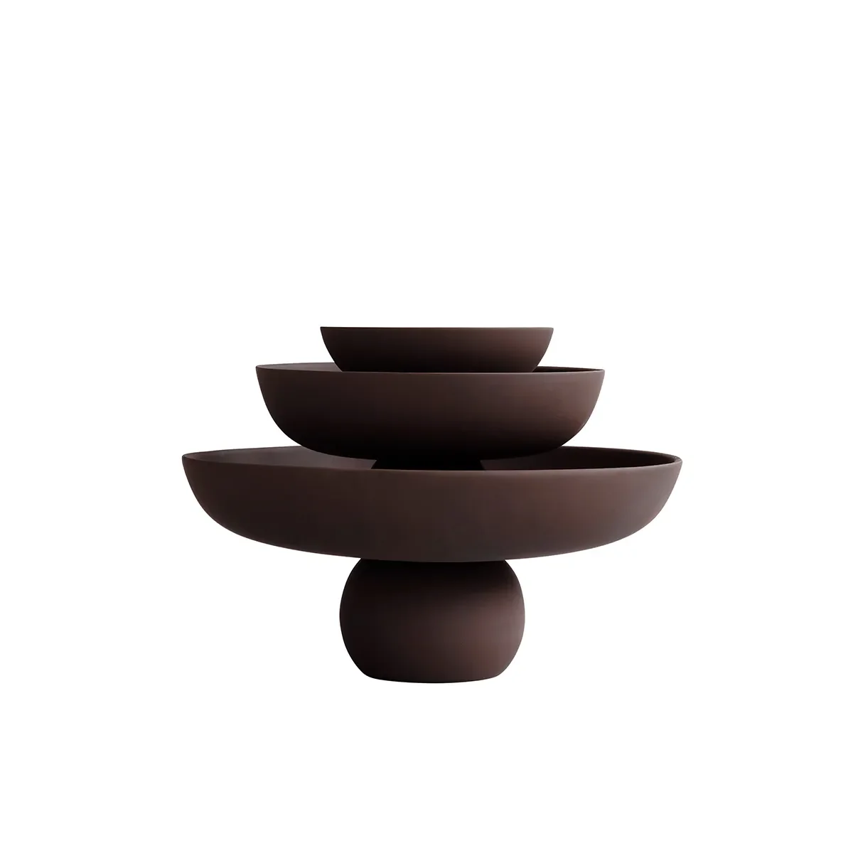 Handmålad dekorationsskål Baburu Big Chocolate Brown Ø 43 cm