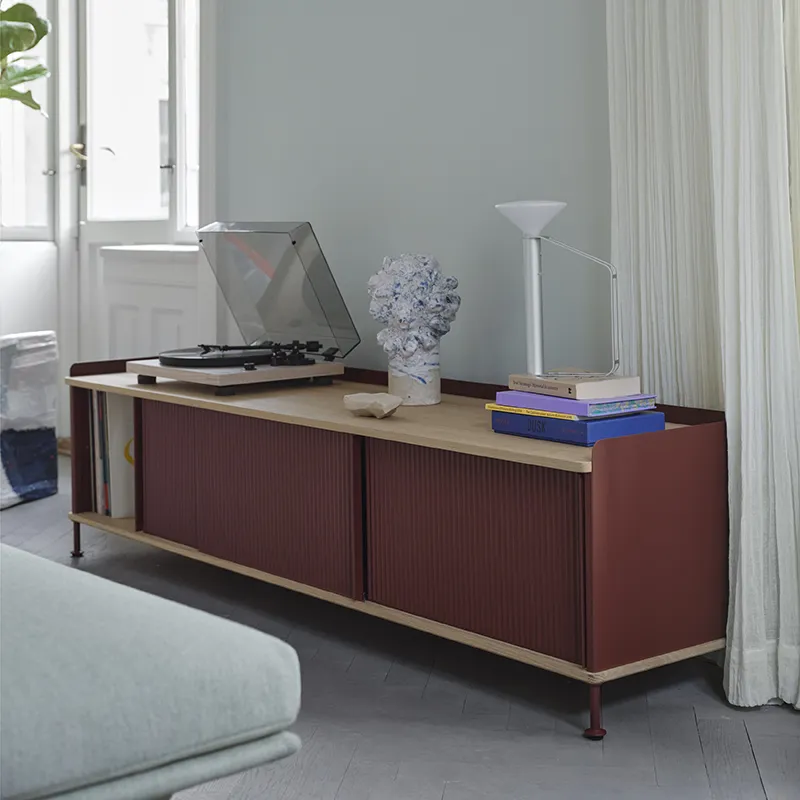 Enfold Sideboard 186 x 45 cm  - Oiled oak Deep Red