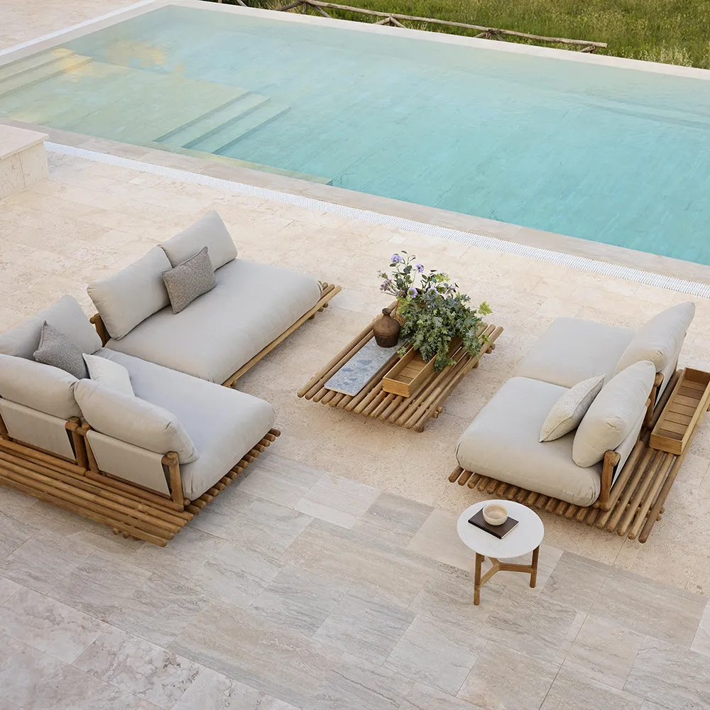 Sticks hörnsoffa Teak/desert sand