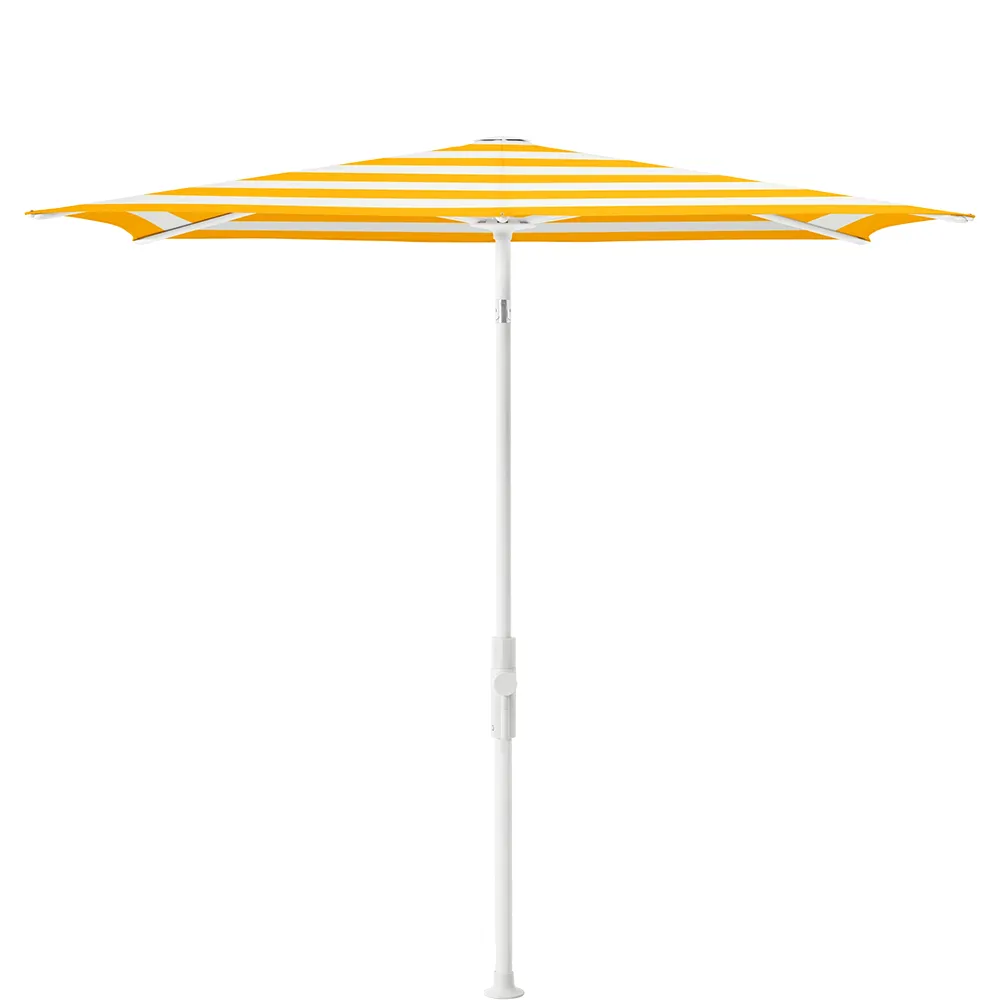 Glatz Twist parasoll 250×200 cm matt white Kat.5 624 Yellow Stripe