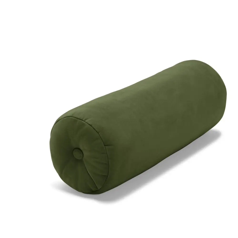 recycled puff rolster kudde velvet deep green