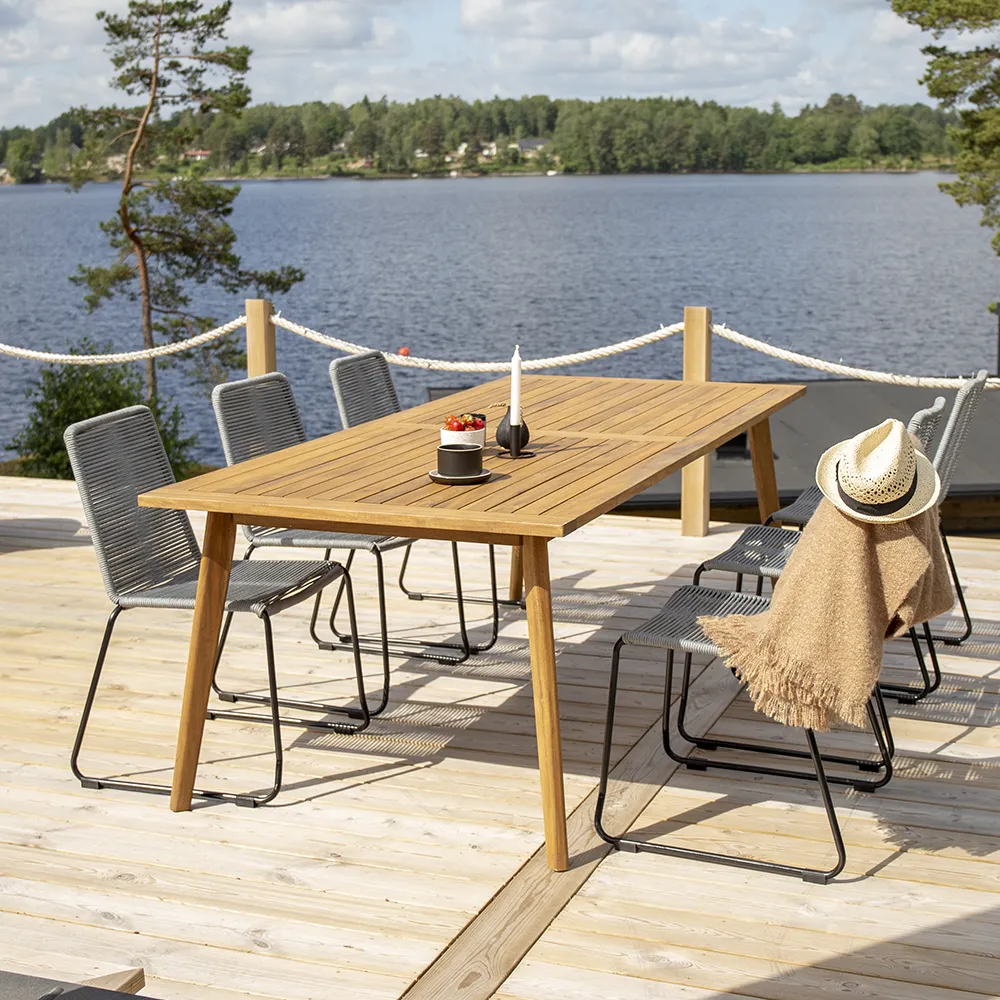 Lindos Matstol grå 2-pack