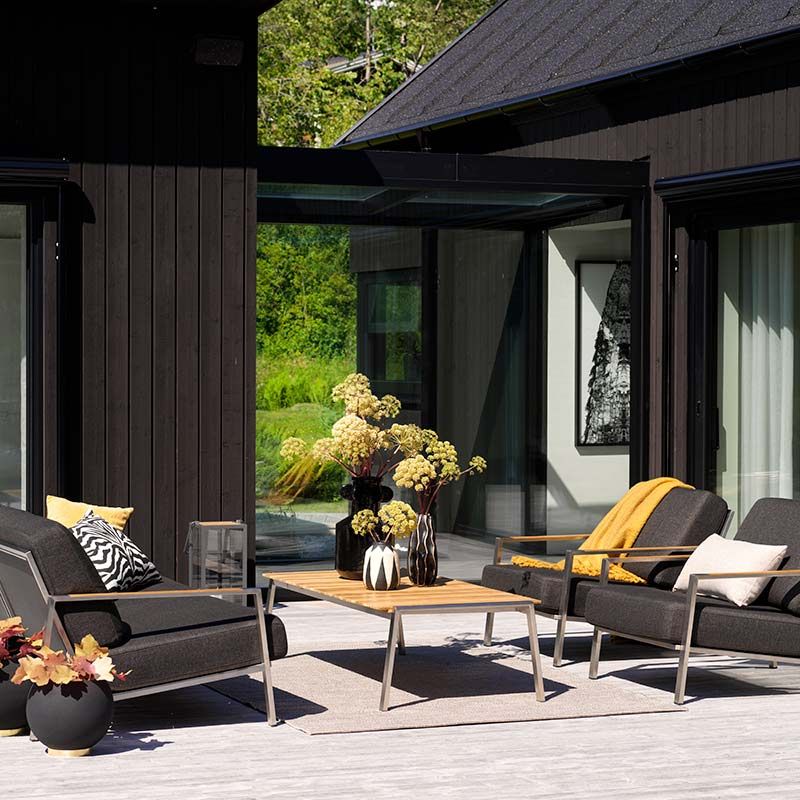 Naos fåtölj rostfritt stål/nearly black 