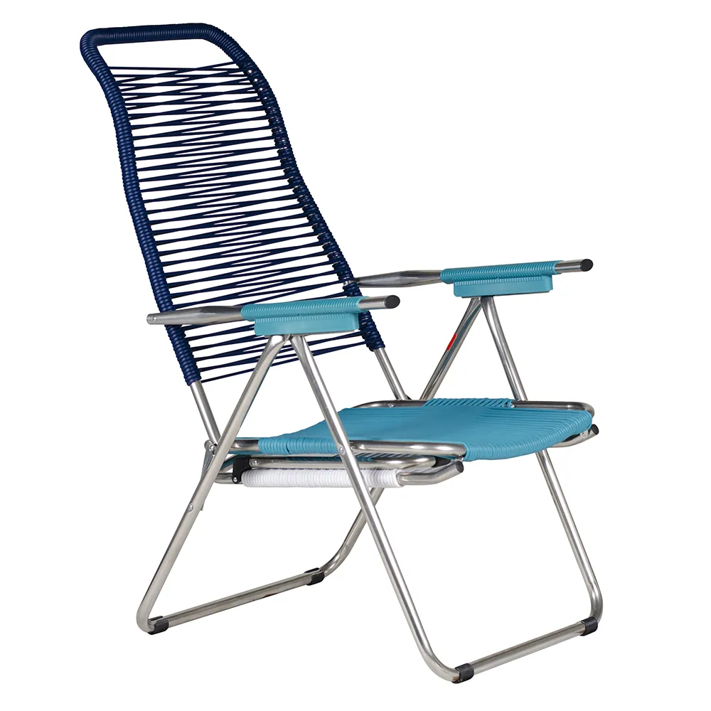 Spaghetti solstol pop blue/turquoise/white/turquise aluminium 