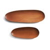 Thin ovala brickor lackad mahogny-Set om 2