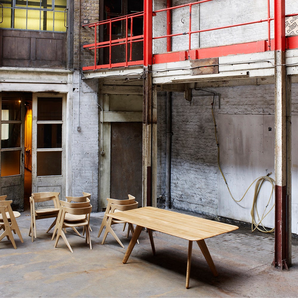 Slab matbord 200 cm natur